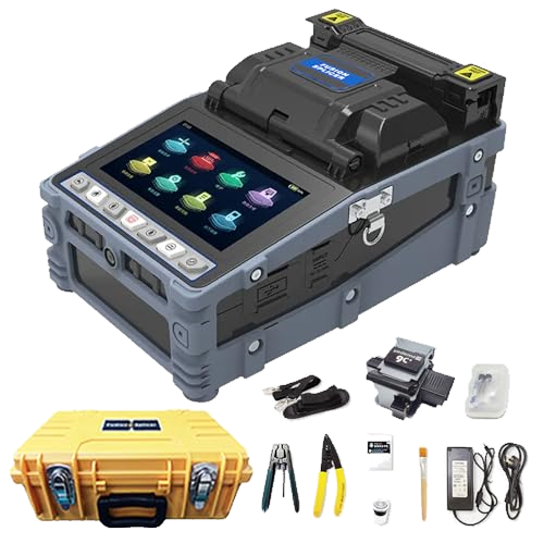 D YEDEMC SM&MM Automatic Intelligent Optical Fiber Fusion Splicer Welding Splicing Machine Splicing 6S Heating 15S Built-in OPM &VFL & Fiber Cleaver Kit (NK-3S)